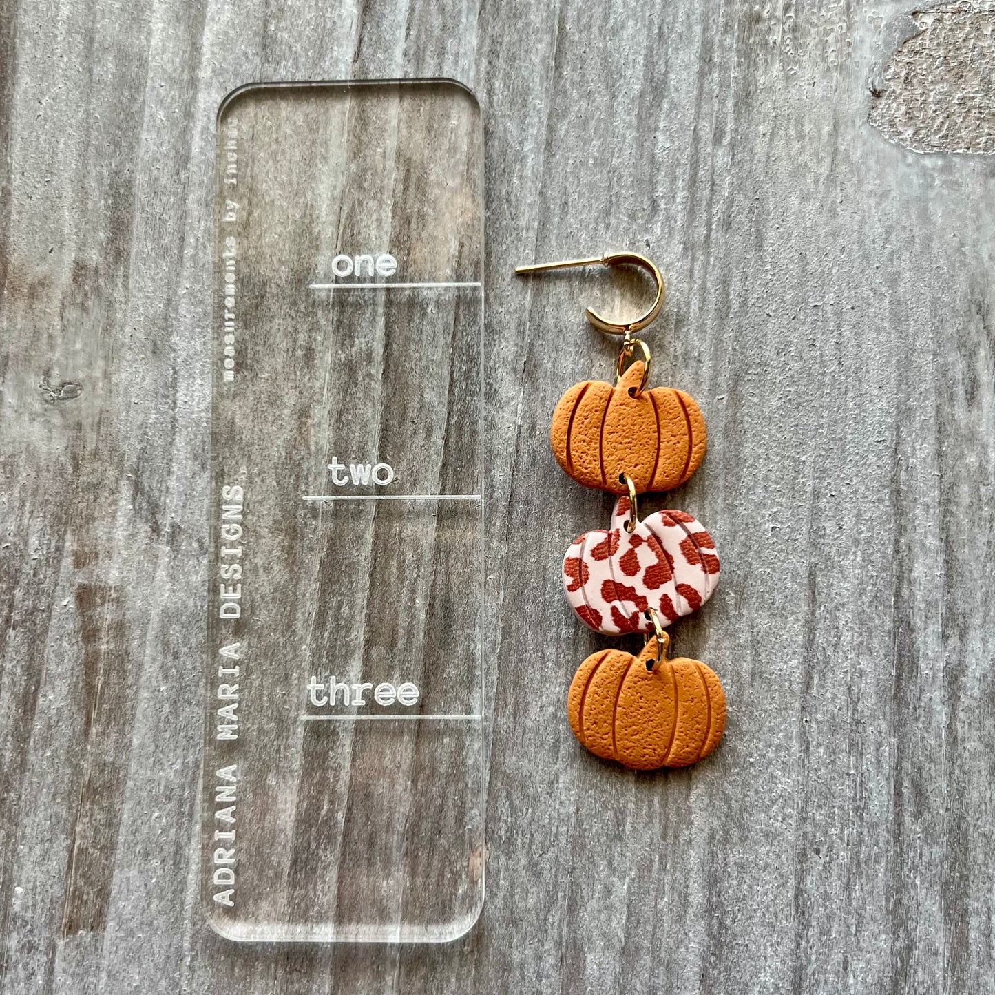 Pumpkin Trio Polymer Clay Earrings