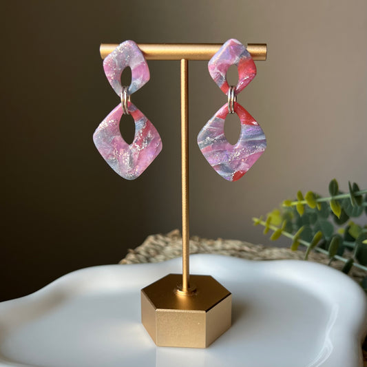 Rosso Marble Polymer Clay Earrings