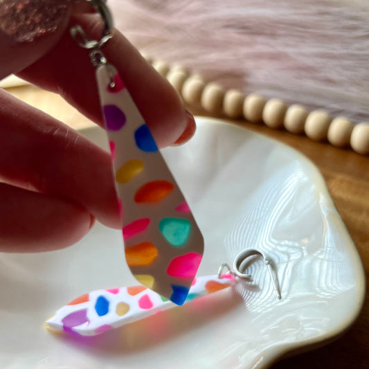 Rainbow Jelly Nougat Translucent Polymer Clay Earrings