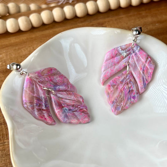 Sugar Rush Leaf Polymer Clay Earrings