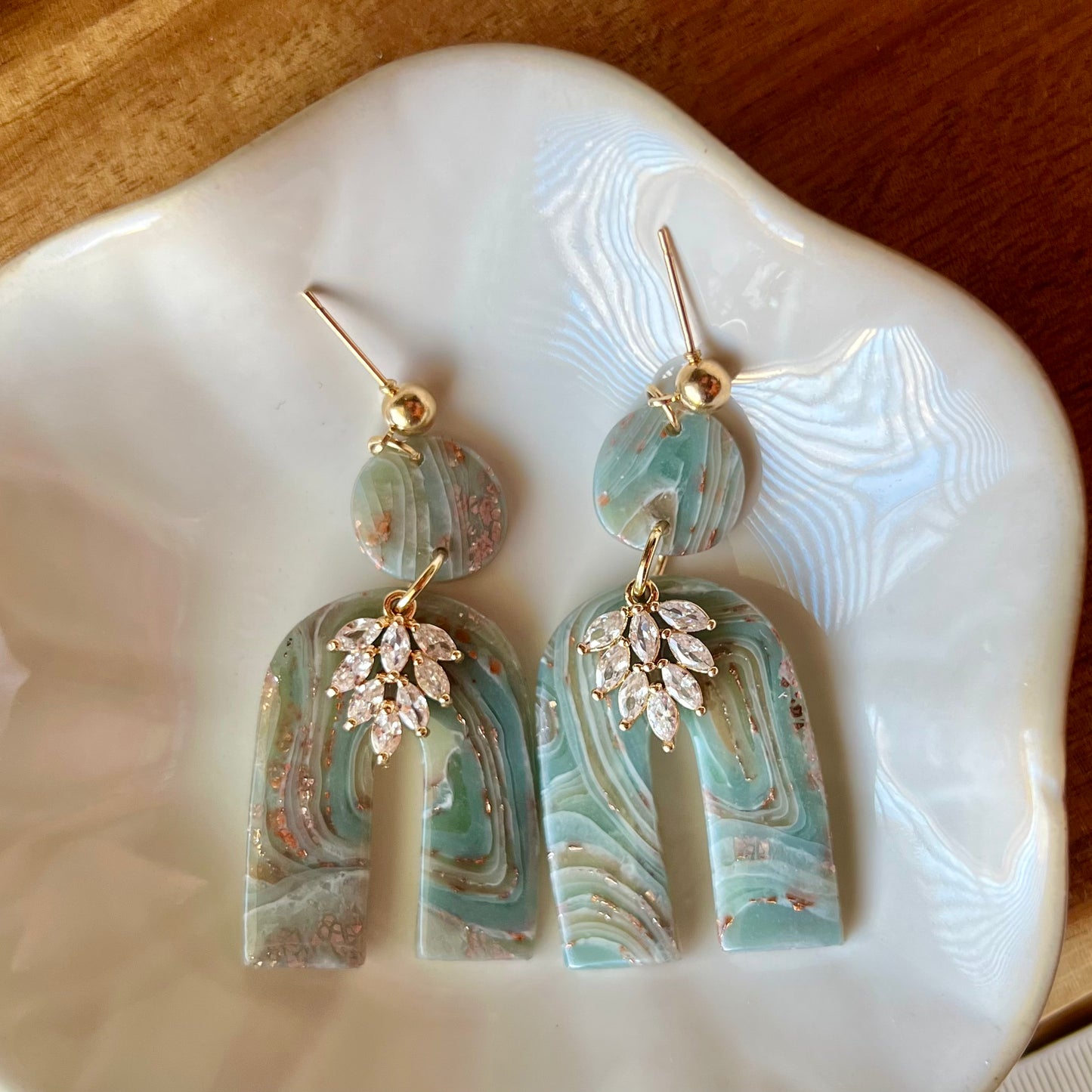 Ethereal Waves Collection: Fancy Arch Polymer Clay Earrings