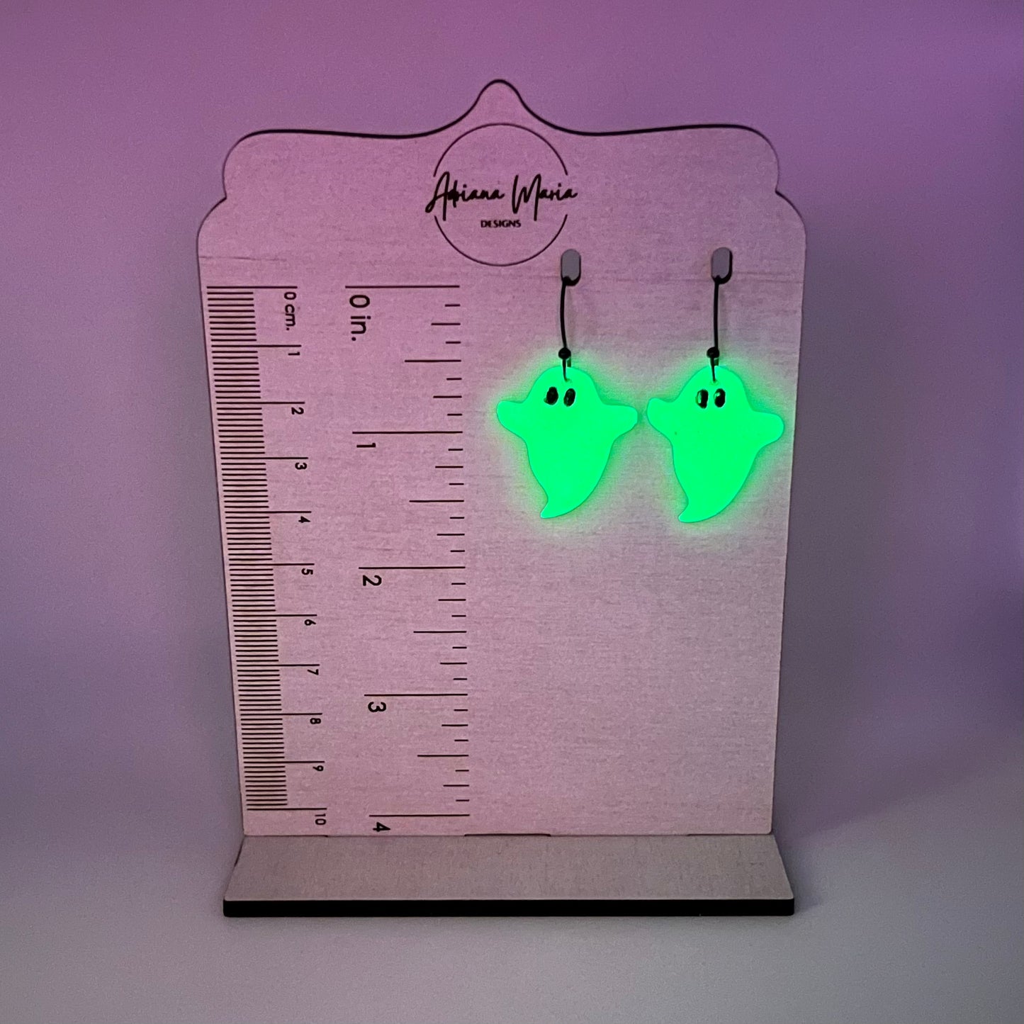 Glow In The Dark Ghost Polymer Clay Dangle Earrings