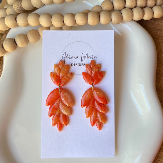 Autumn Sunset: Leaf Polymer Clay Earrings