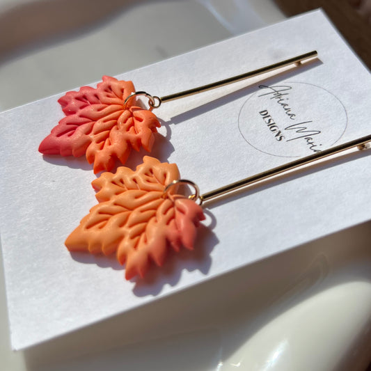 Maple Leaf Polymer Clay Earrings