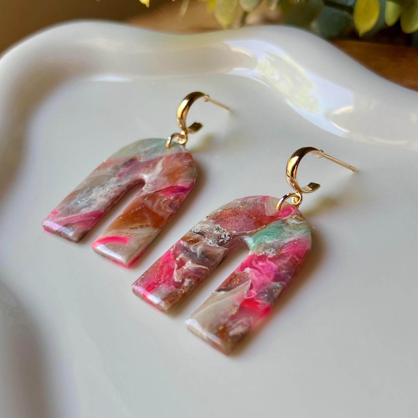 Color Flux Polymer Clay Earrings