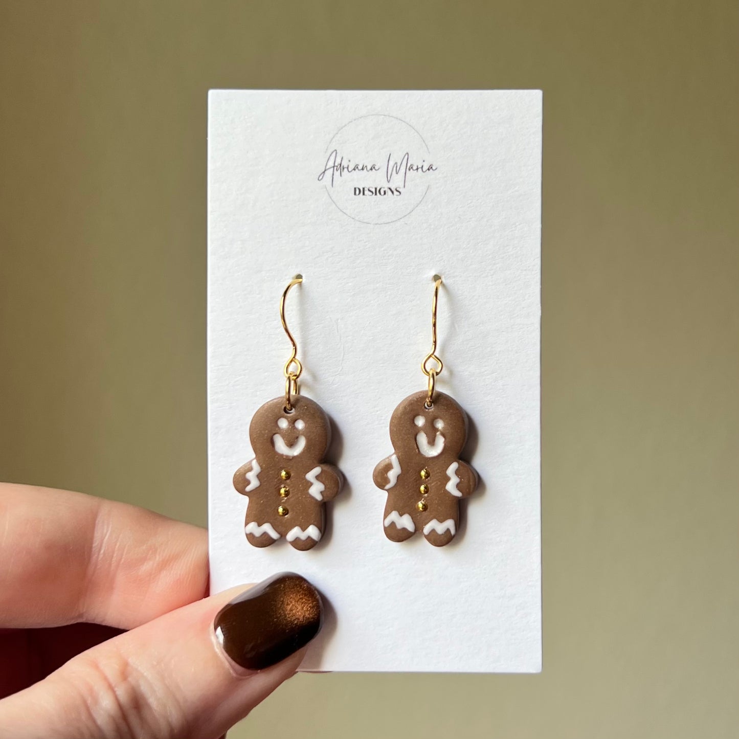 Gingerbread Man Clay Earrings