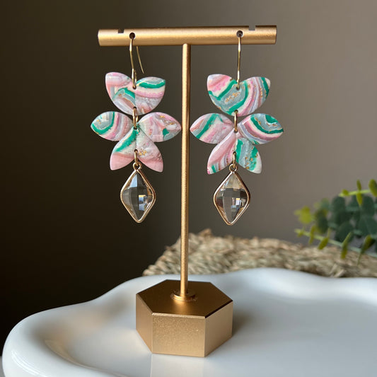 Agate Inspired Polymer Clay Earrings