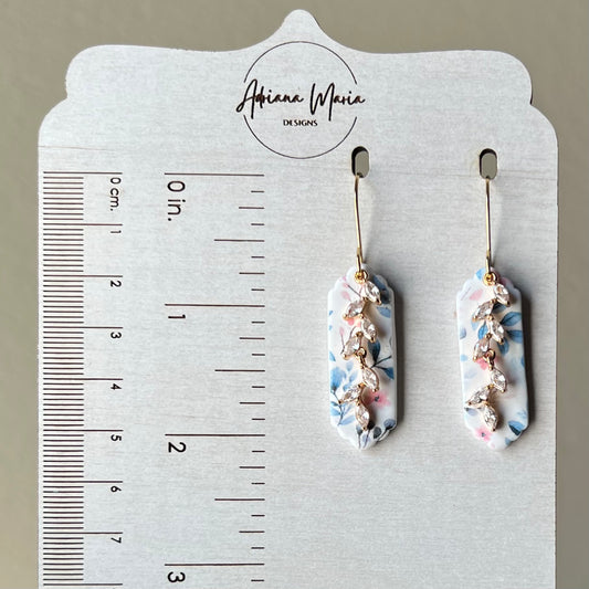 Floral Print Polymer Clay Earrings