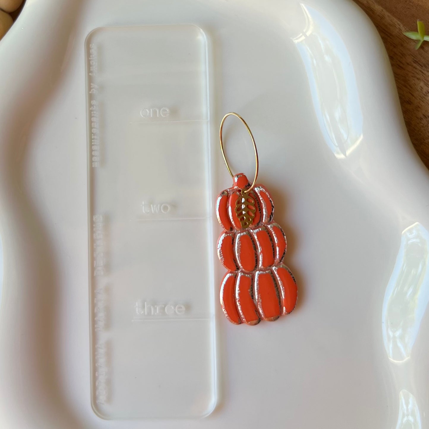 Triple Stacked Pumpkin Polymer Clay Earrings