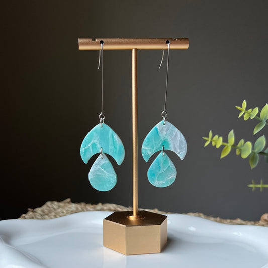Ocean Waves Polymer Clay  Earrings