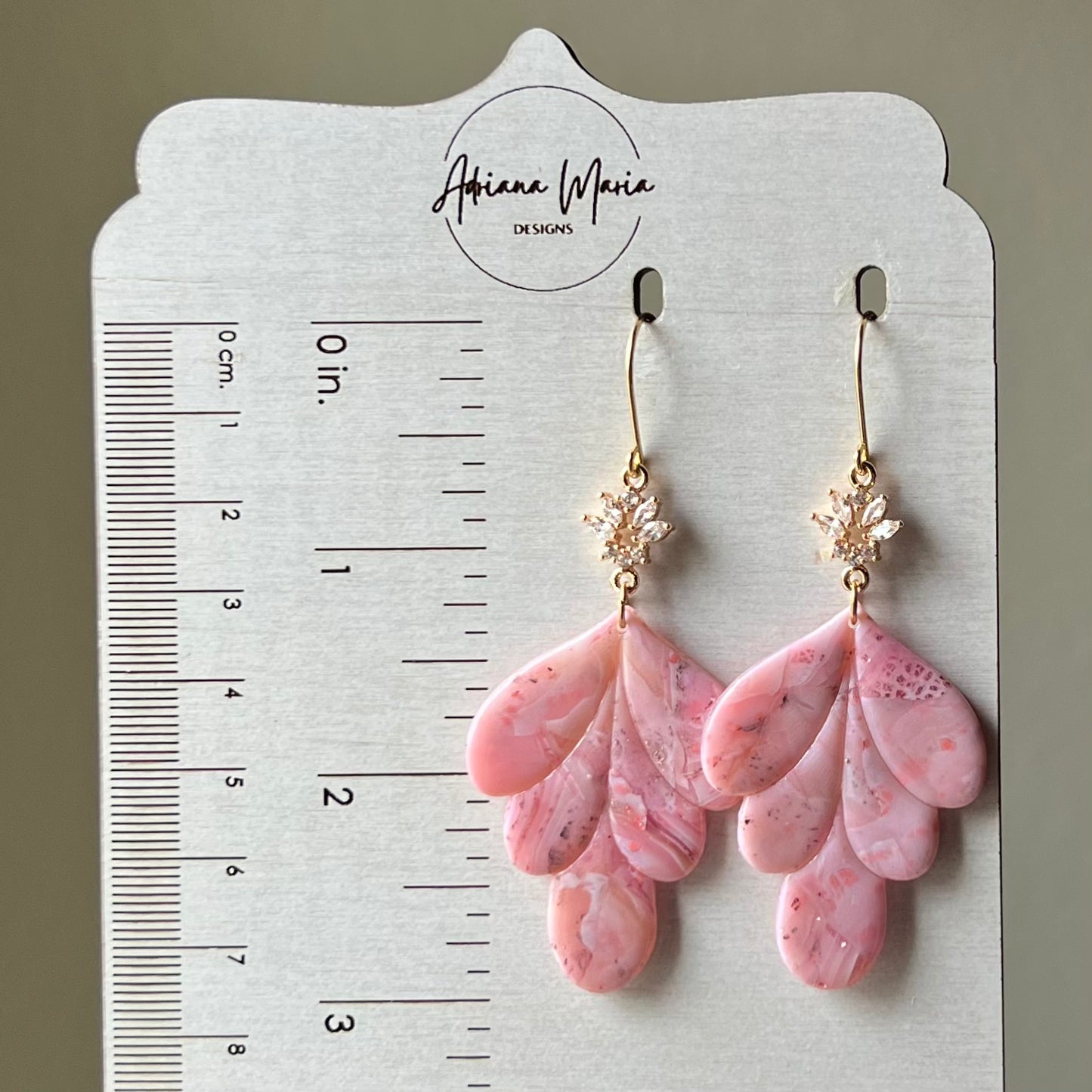 Rose Quartz Inspired Polymer Clay Earrings