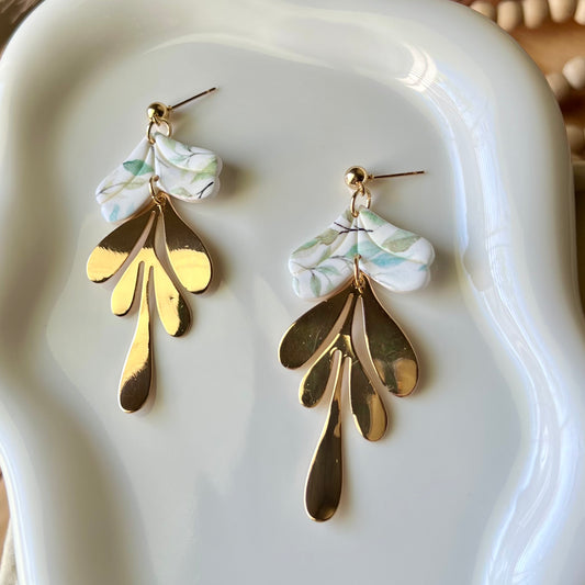 Spring Floral Polymer Clay Dangle Earrings