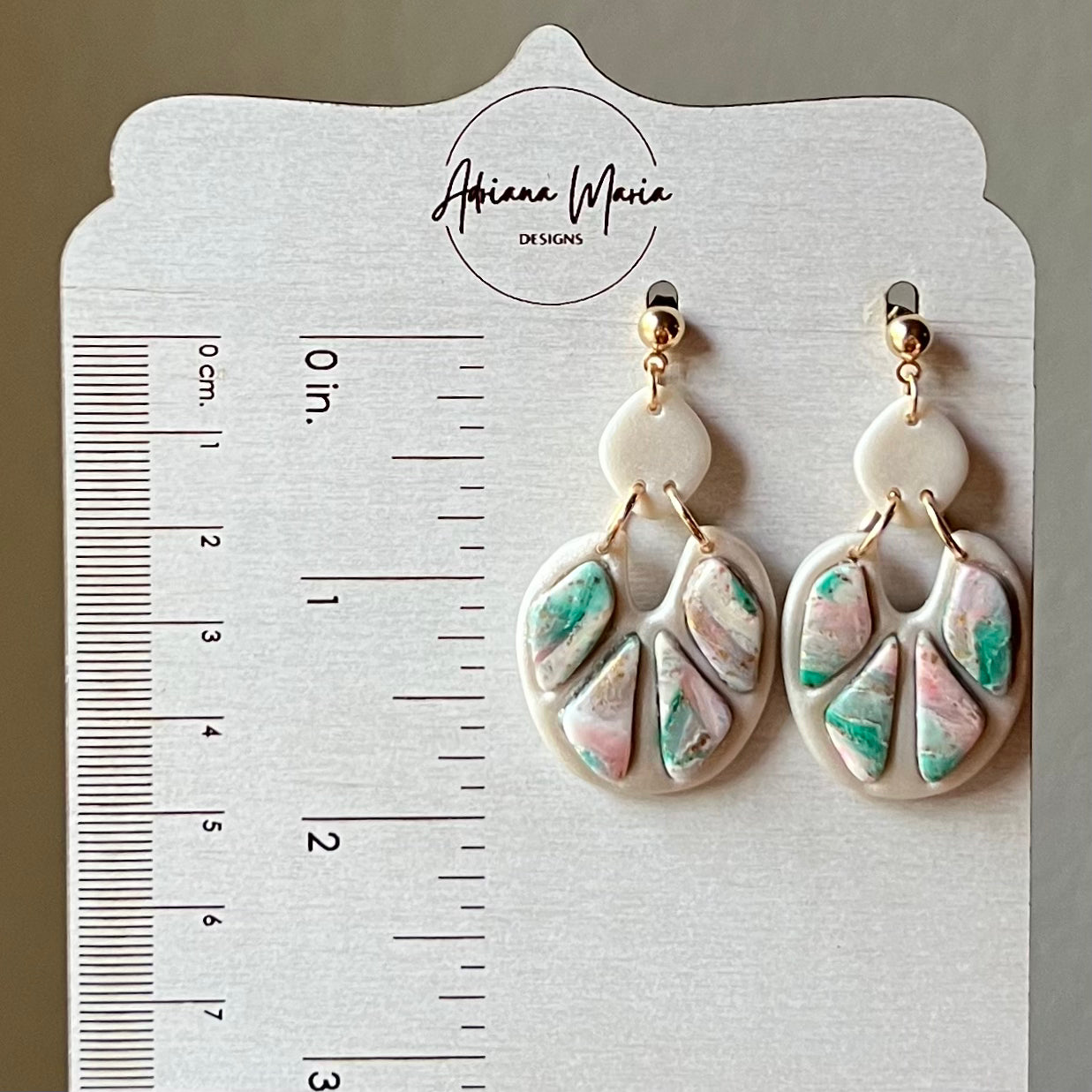 Marbled Bezel Polymer Clay Earrings