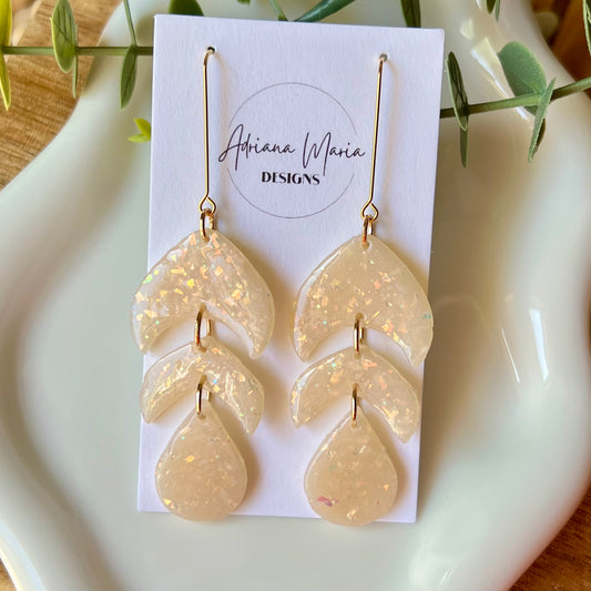 Opal Polymer Clay Statement Earrings