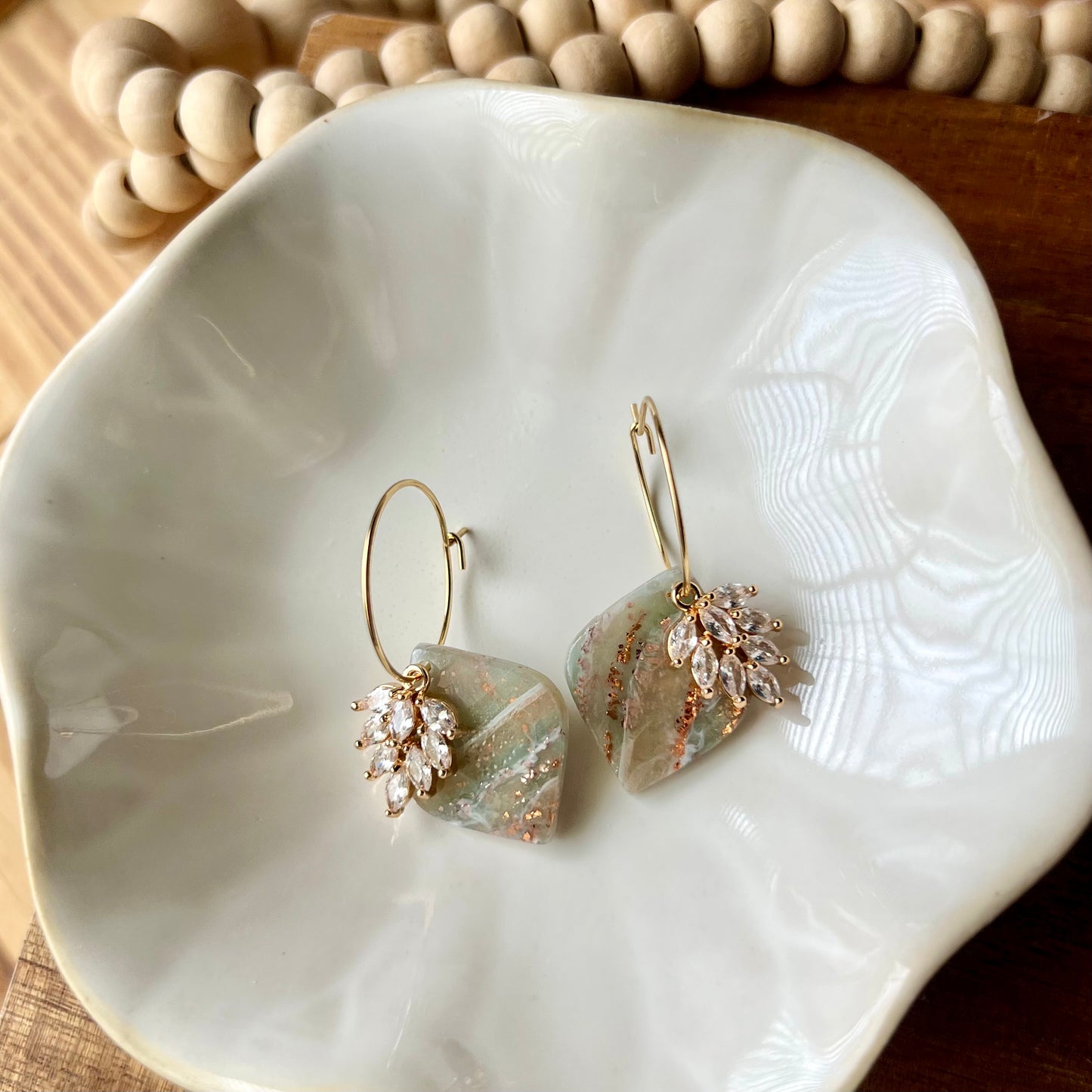Ethereal Waves Collection: Polymer Clay Hoop Earrings