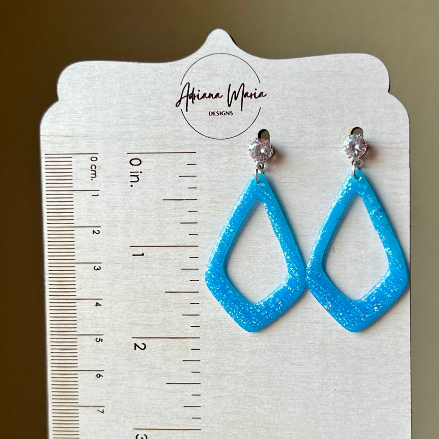 Blue & Silver Translucent Polymer Clay Earrings