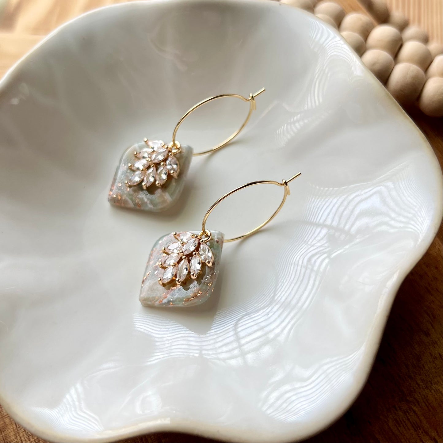 Ethereal Waves Collection: Polymer Clay Hoop Earrings