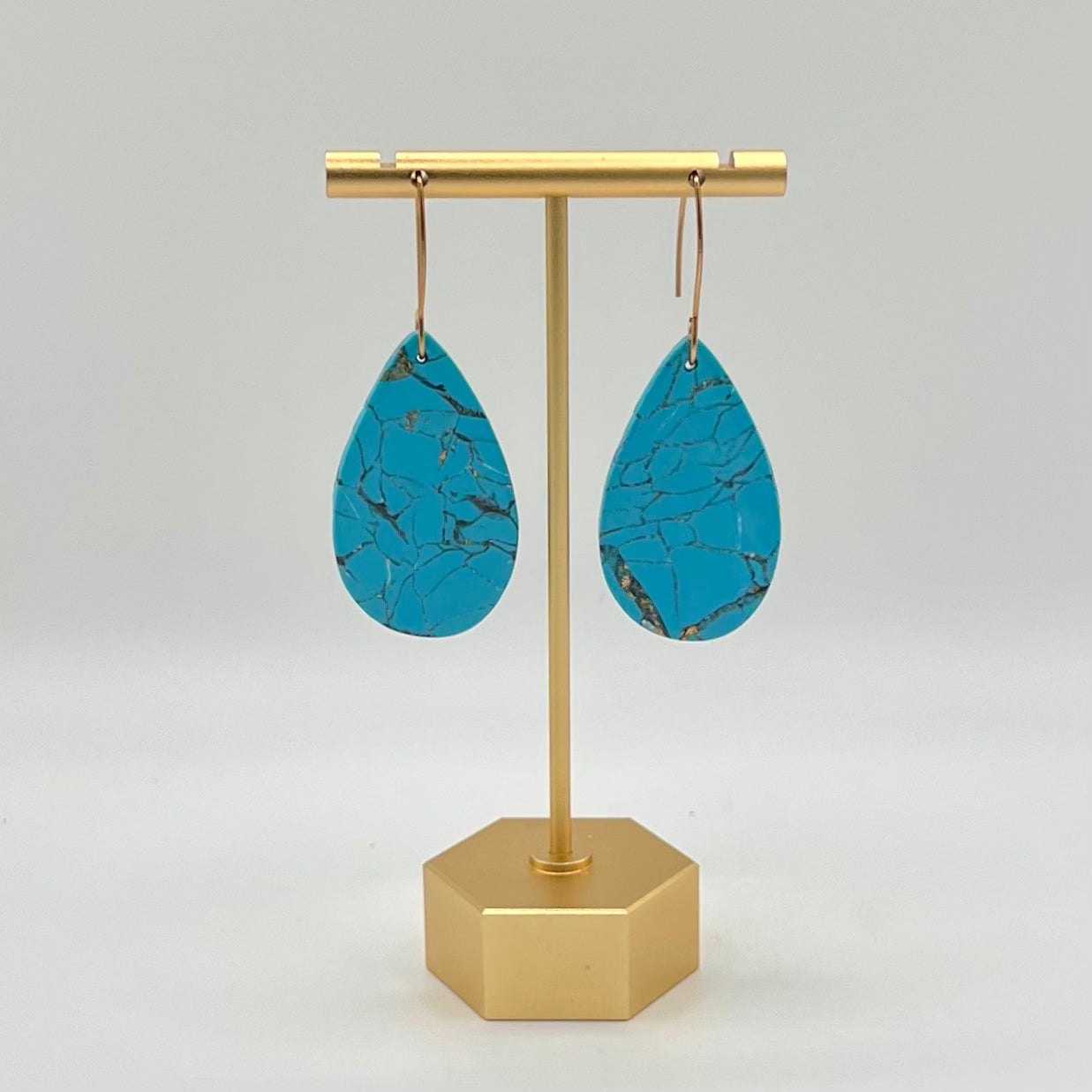 Turquoise Stone Inspired Polymer Clay Earrings