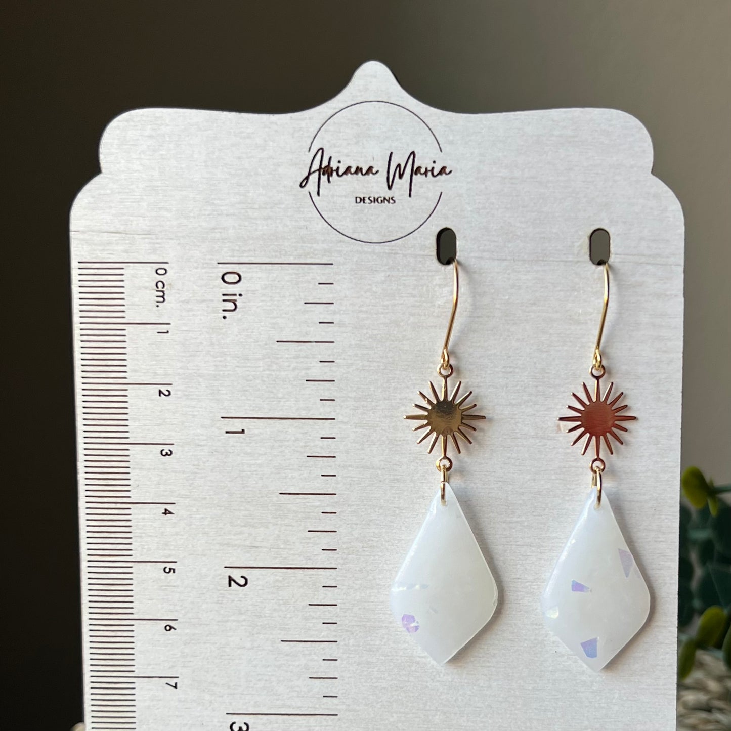 Translucent Holographic Drop Sunburst Polymer Clay Earrings