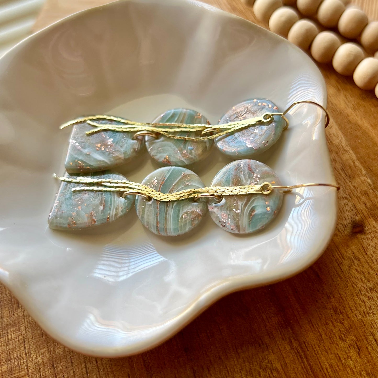 Ethereal Waves Collection: Polymer Dangle Earrings