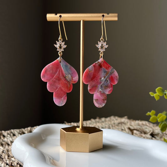 Rosso Marble Polymer Clay Earrings