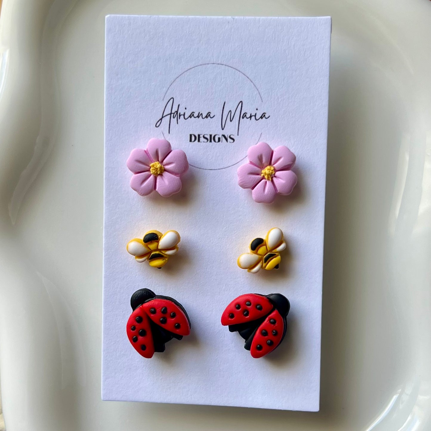 Spring Polymer Clay Stud Earring Pack