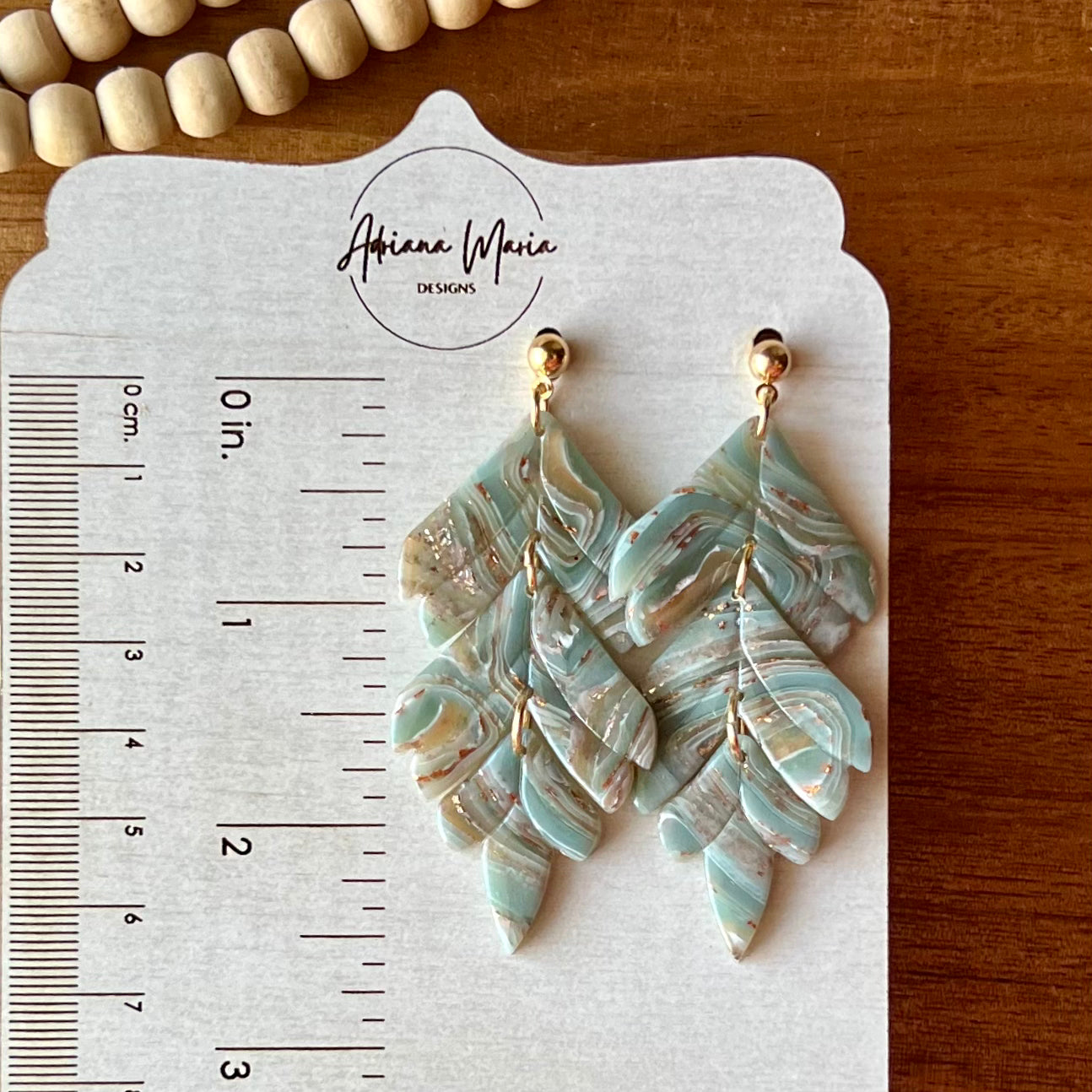 Ethereal Waves Collection: Foliage Polymer Clay Statement Earrings