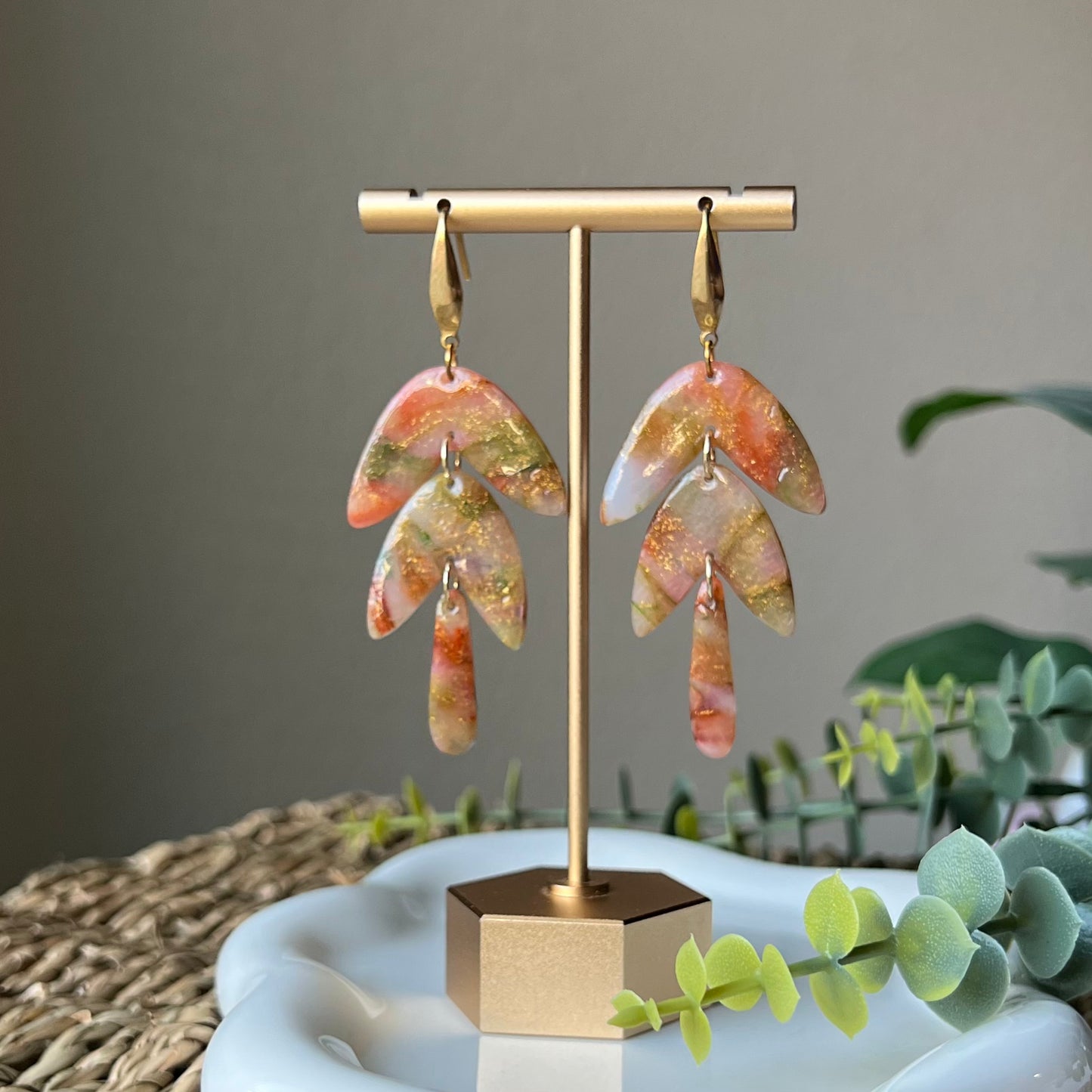 Marbled Translucent Polymer Clay Earrings