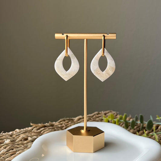 Neutral Clay Huggie Hoop Polymer Clay Earrings