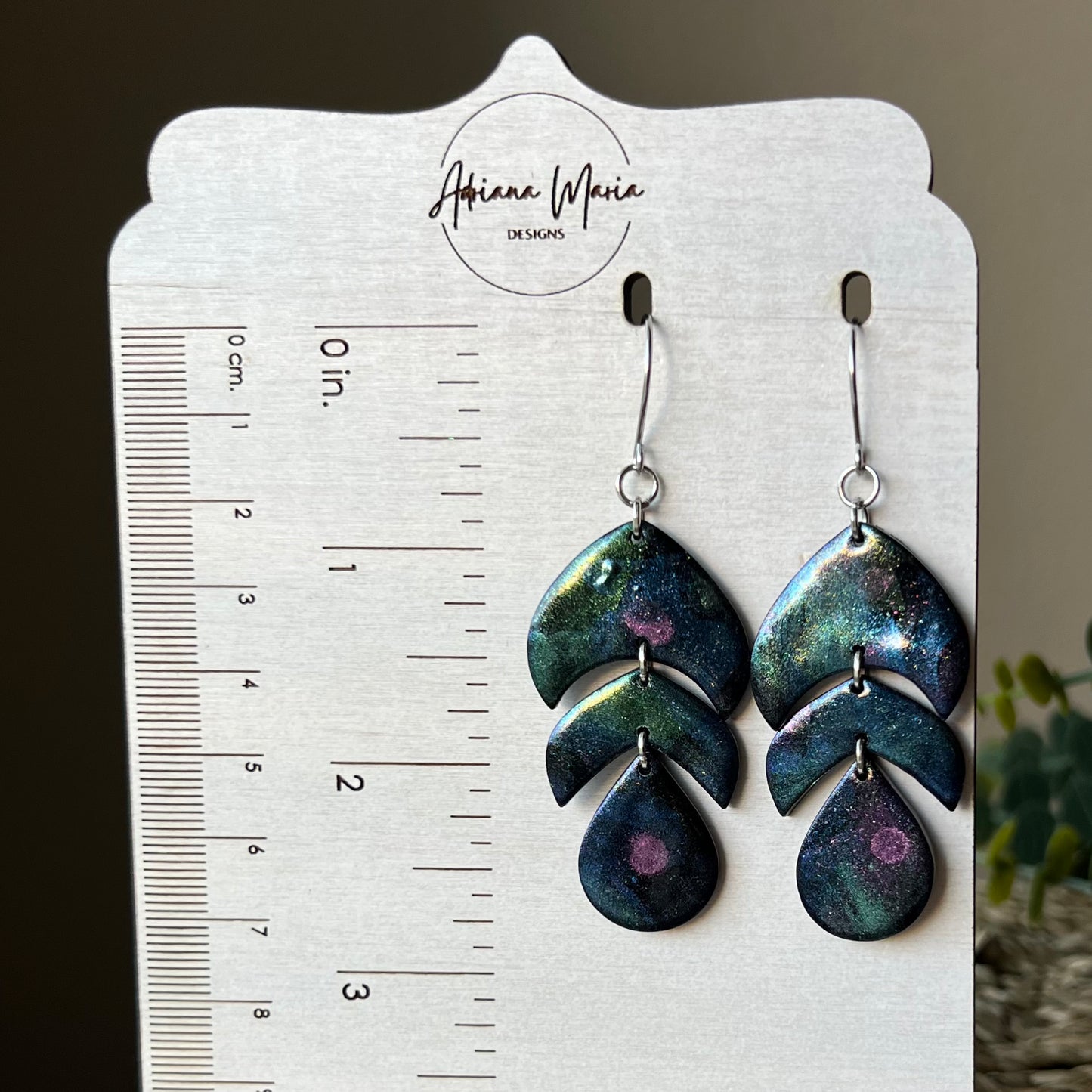 Mica Painted Polymer Clay Earrings