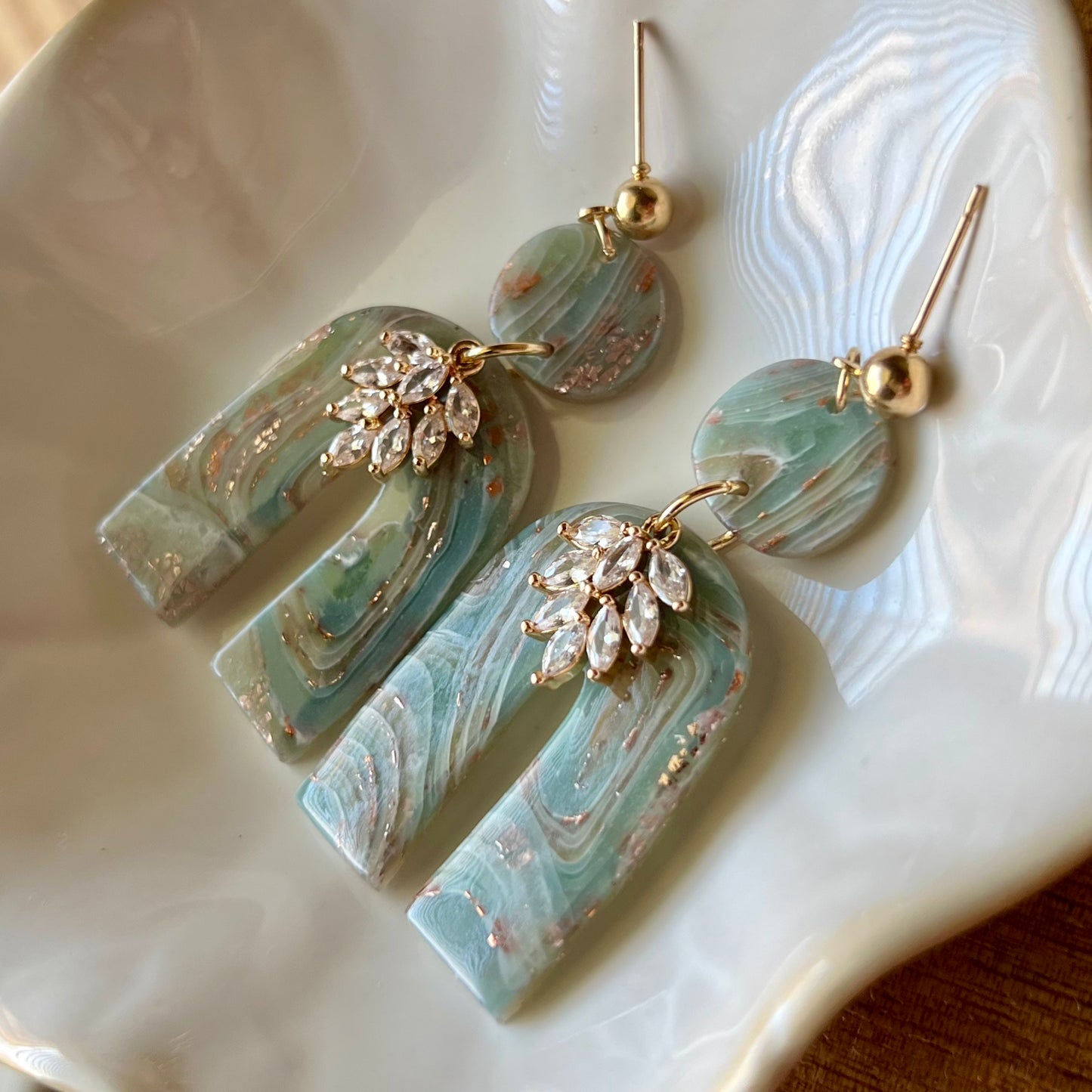 Ethereal Waves Collection: Fancy Arch Polymer Clay Earrings