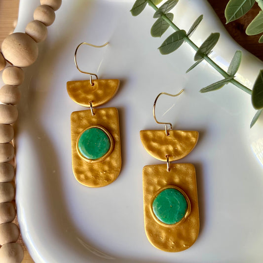 Faux Metal Polymer Clay Bezel Earrings