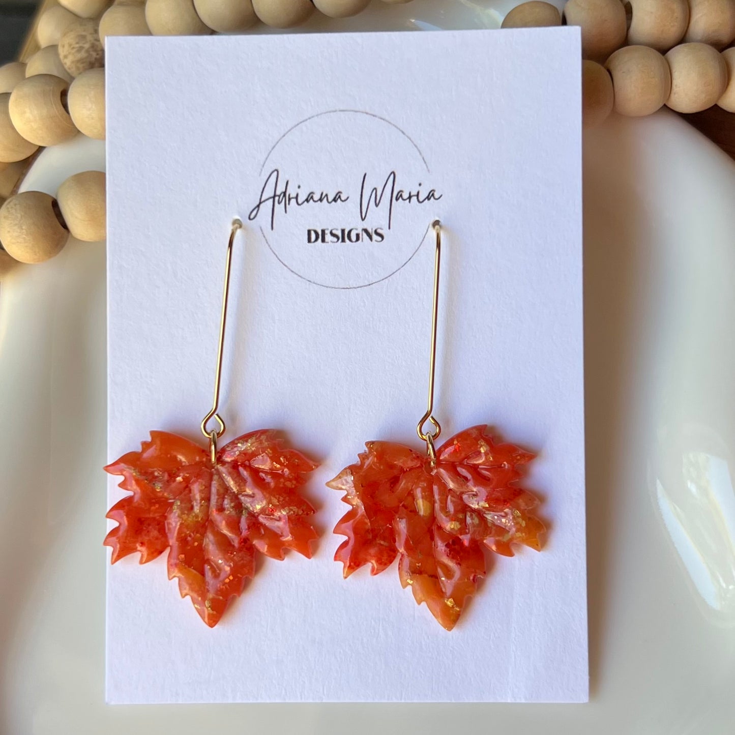 Autumn Sunset: Maple Leaf Polymer Clay Earrings