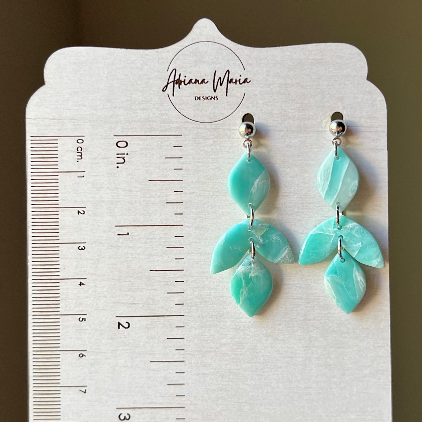 Ocean Waves Polymer Clay  Earrings