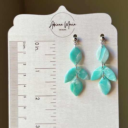 Ocean Waves Marbled Polymer Clay Earrings
