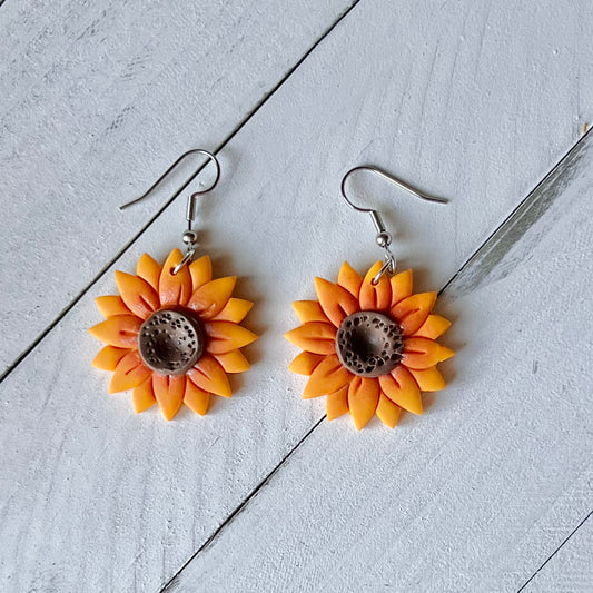 Sunflower Polymer Clay Earrings
