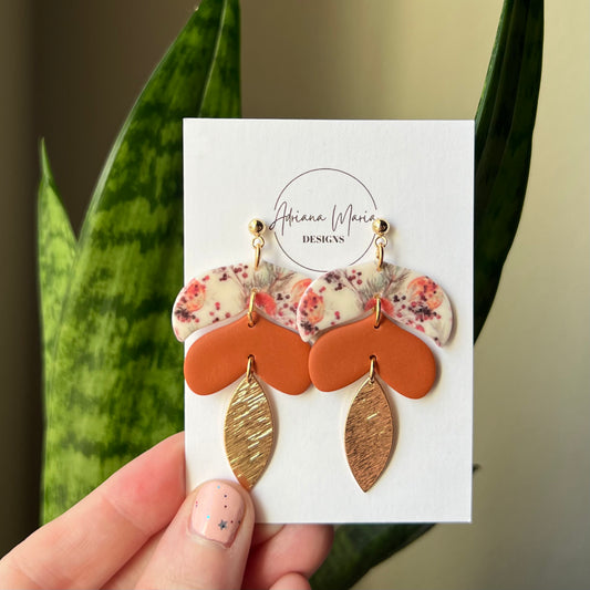 Fall Spice Print Clay Earrings