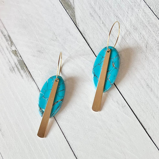 Turquoise Stone Inspired Polymer Clay Earrings