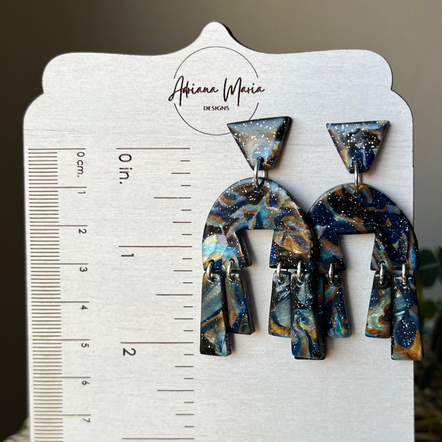 Dark Galaxy Polymer Clay Earrings