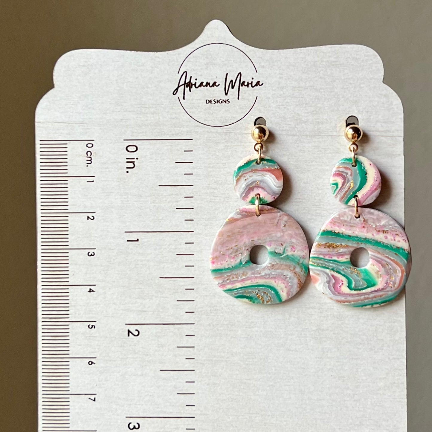Faux Agate Polymer Clay Earrings
