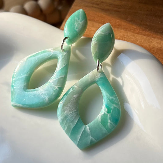 Ocean Waves Polymer Clay Earrings
