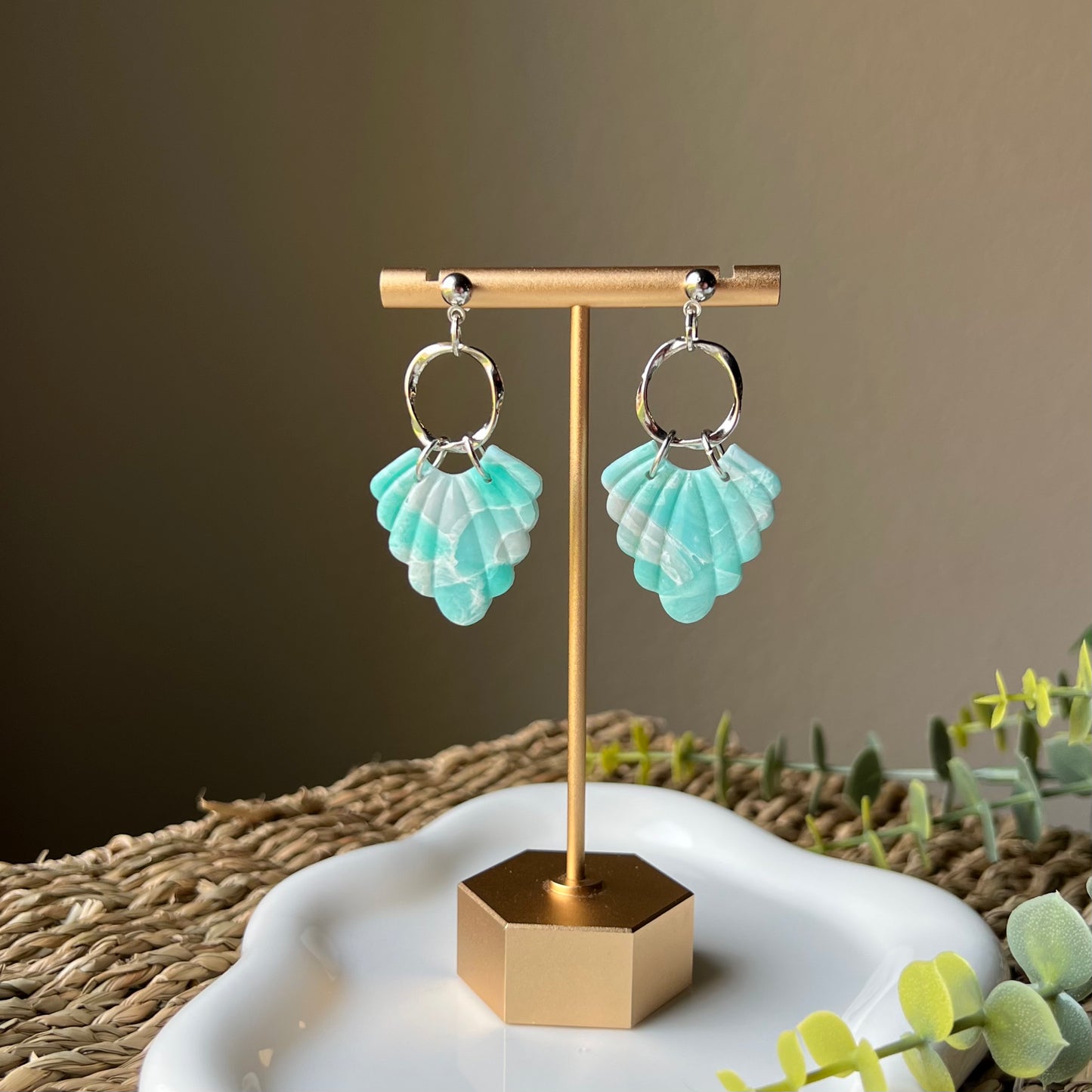 Ocean Waves Polymer Clay Earrings