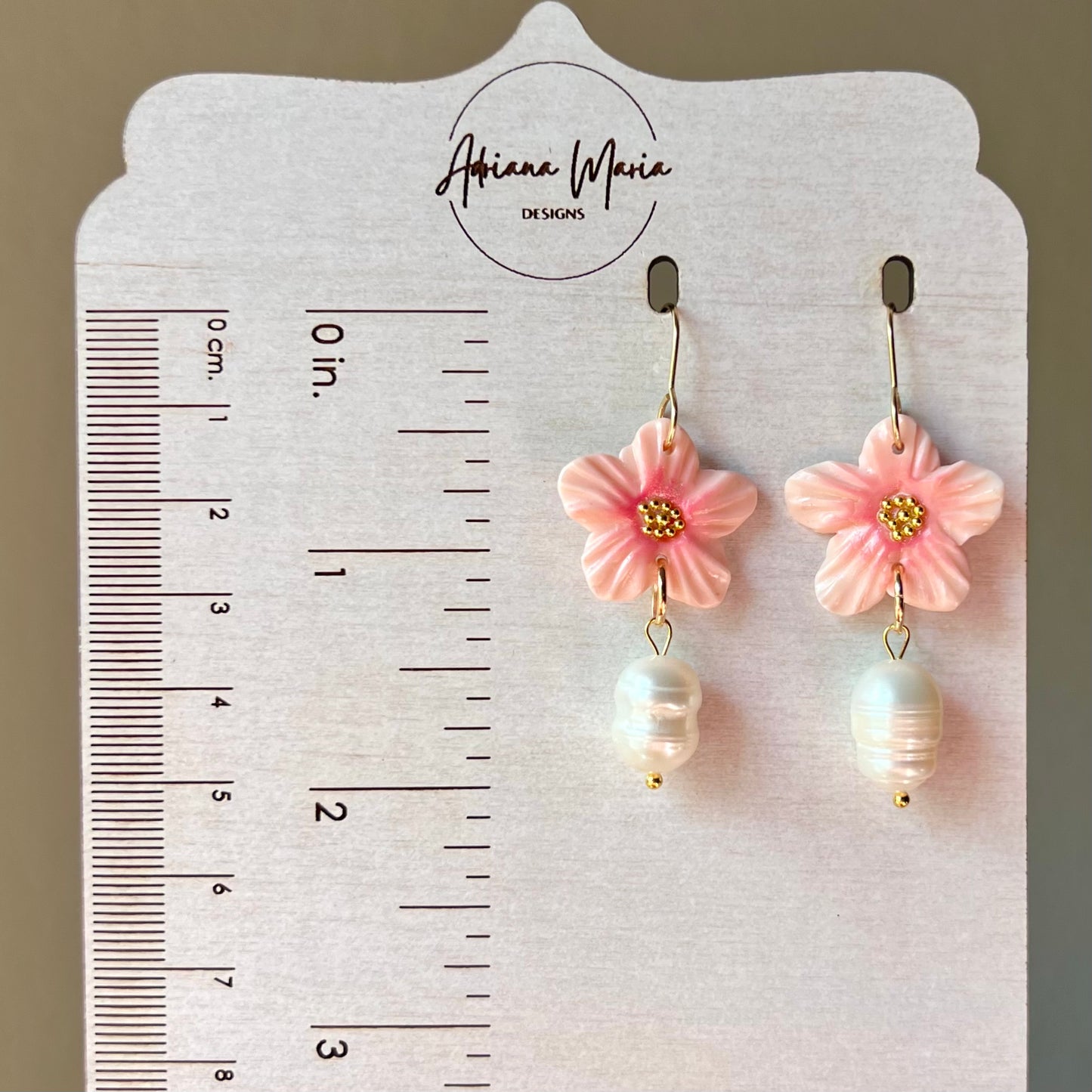 Cherry Blossom Sakura Flower & Pearl Clay Earrings