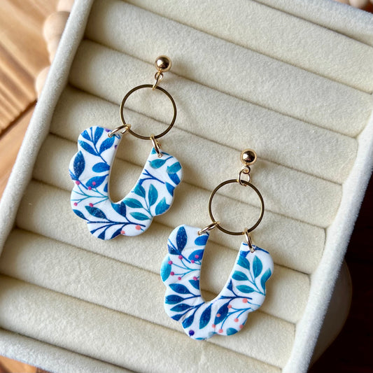 Spring Floral Polymer Clay Dangle Earrings