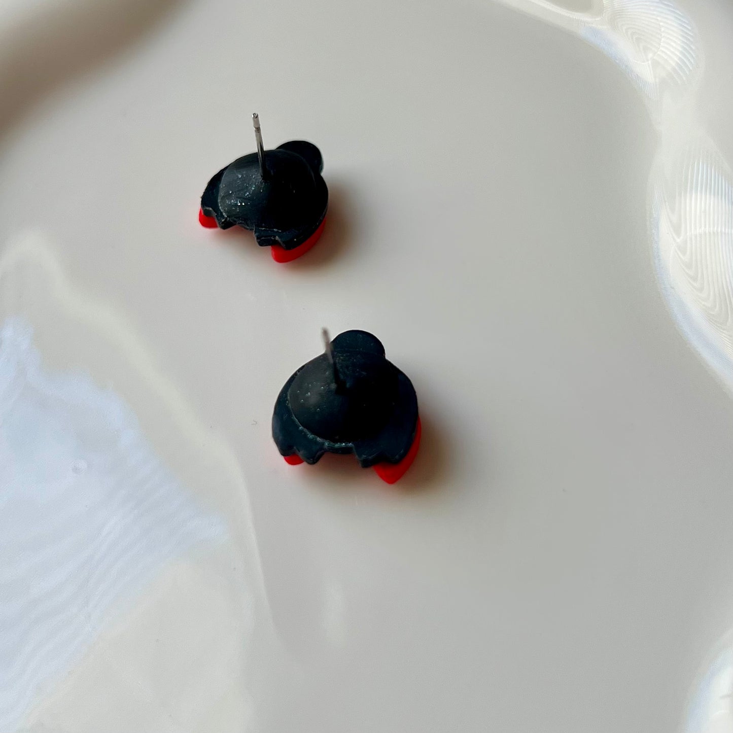 Ladybug Polymer Clay Stud Earrings