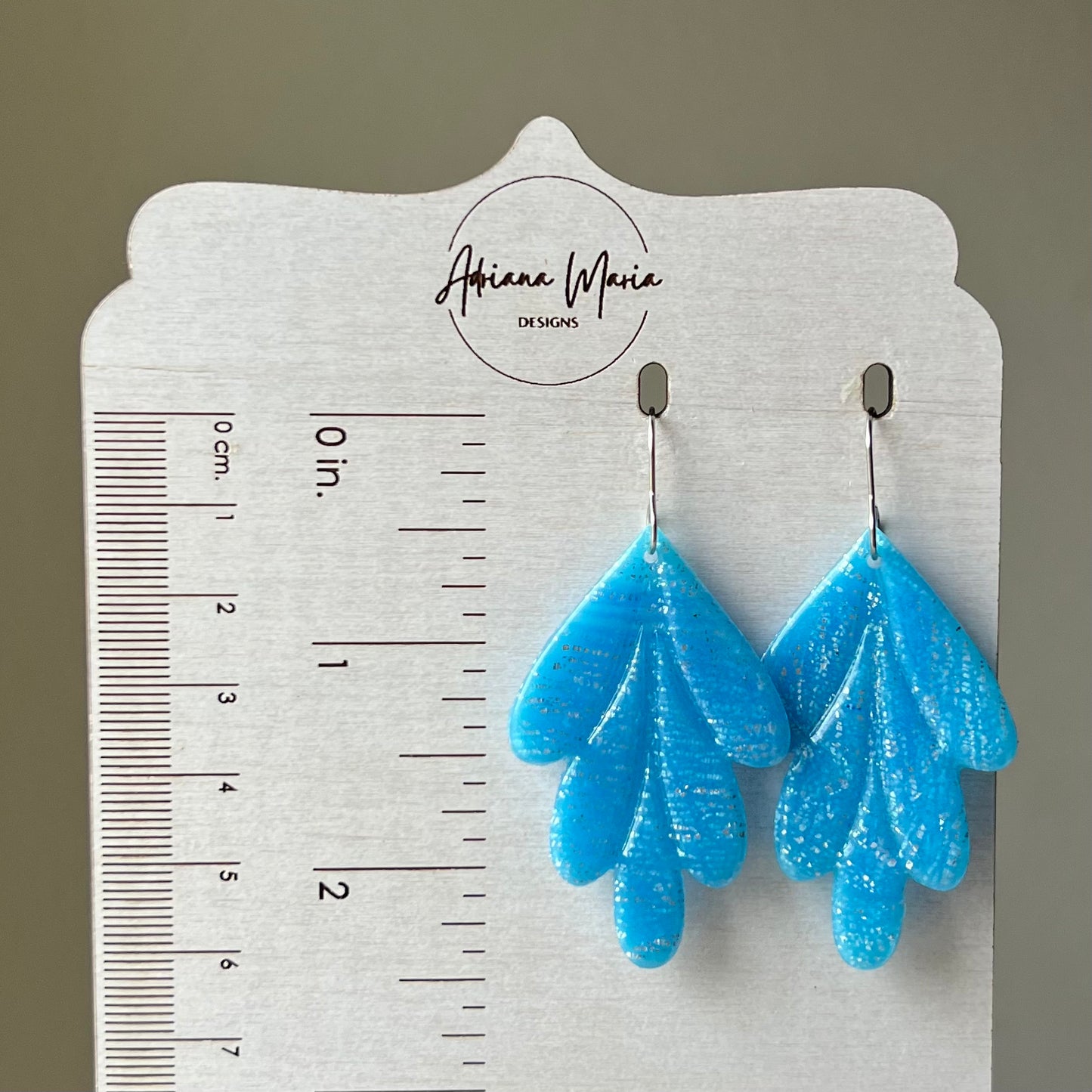 Blue & Silver Translucent Polymer Clay Earrings