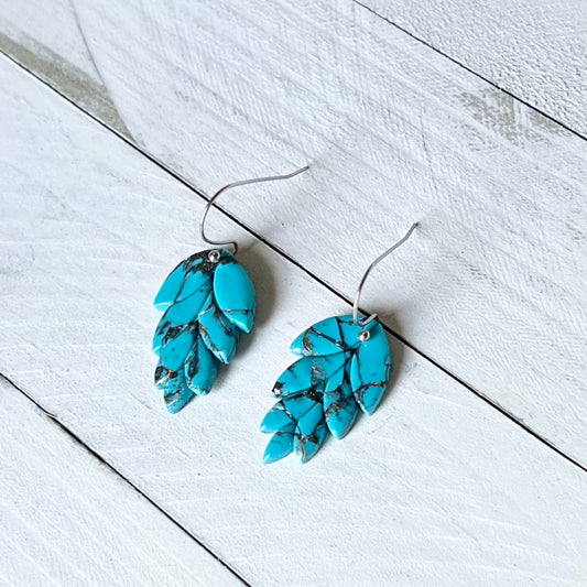 Turquoise Stone Inspired Polymer Clay Earrings