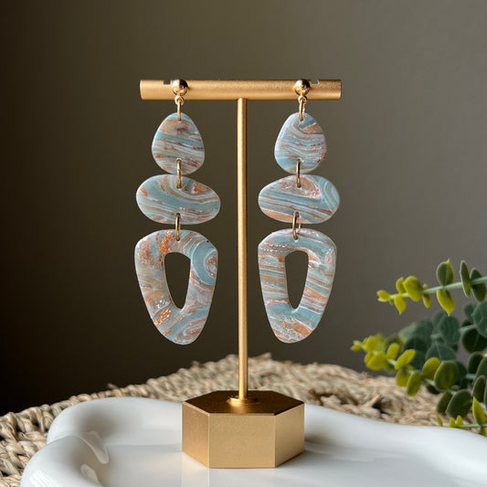 Ethereal Waves Collection: Polymer Clay Statement Earrings