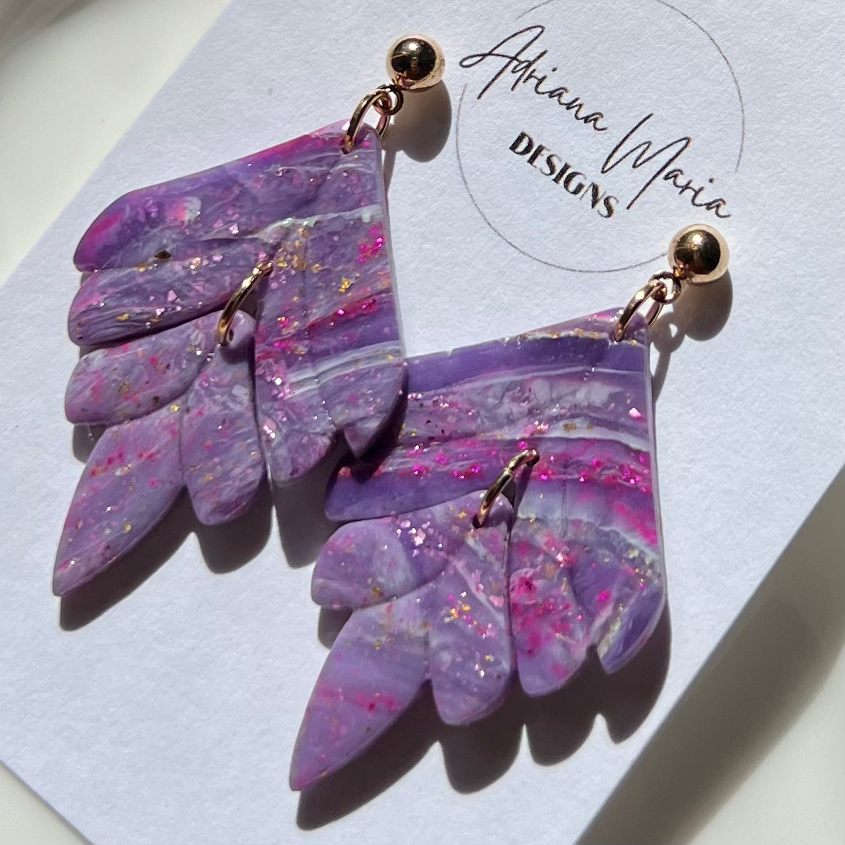 Dream In Purple: Agate Marbled Polymer Clay Earrings