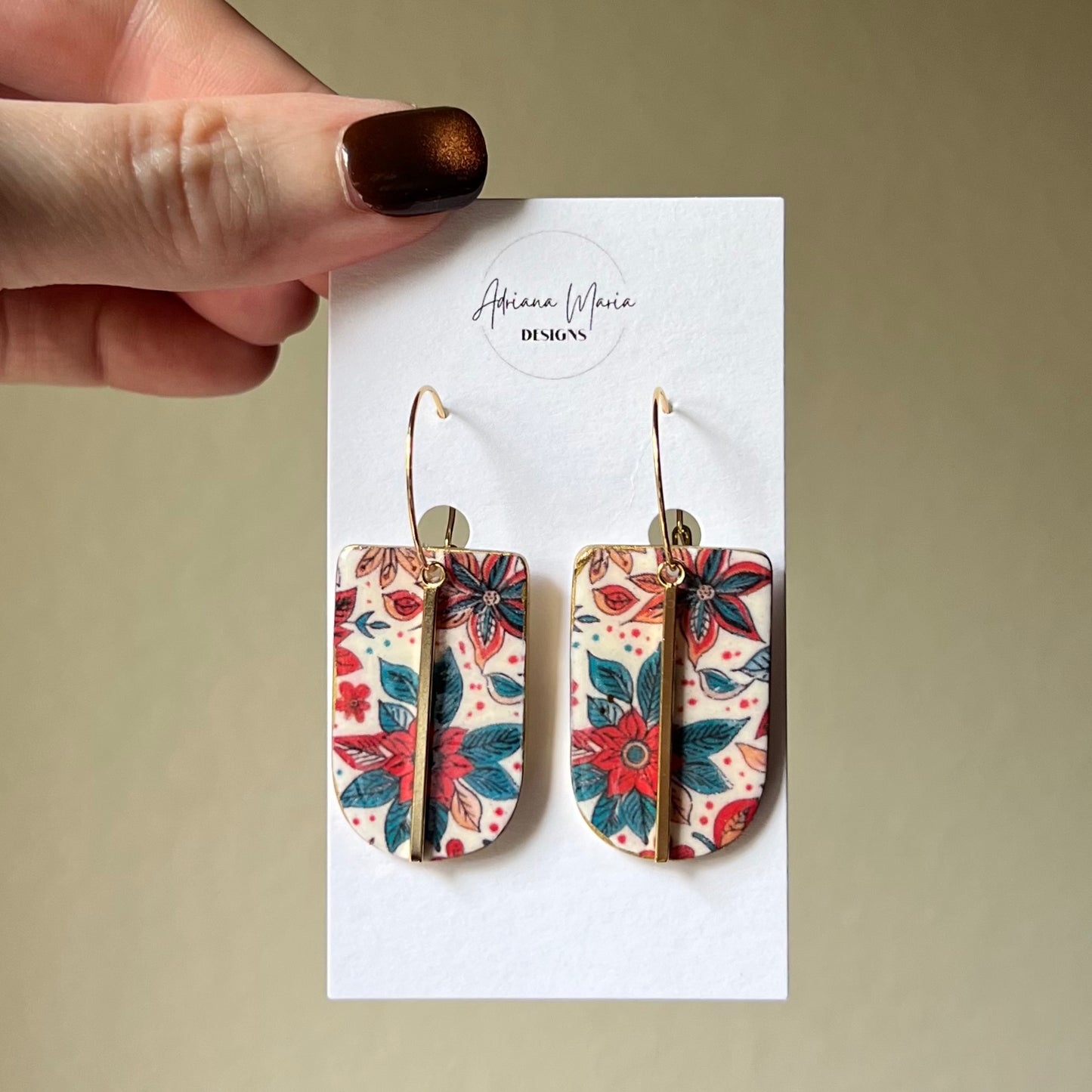 Festive Blooms Collection: Polymer Clay Hoop Earrings